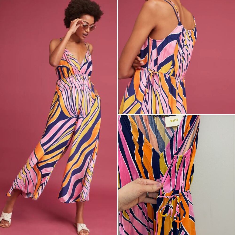 Anthropologie Maeve‎ Maximalist Funky Finley Wide-Leg Jumpsuit Size 0 (XS/S)
